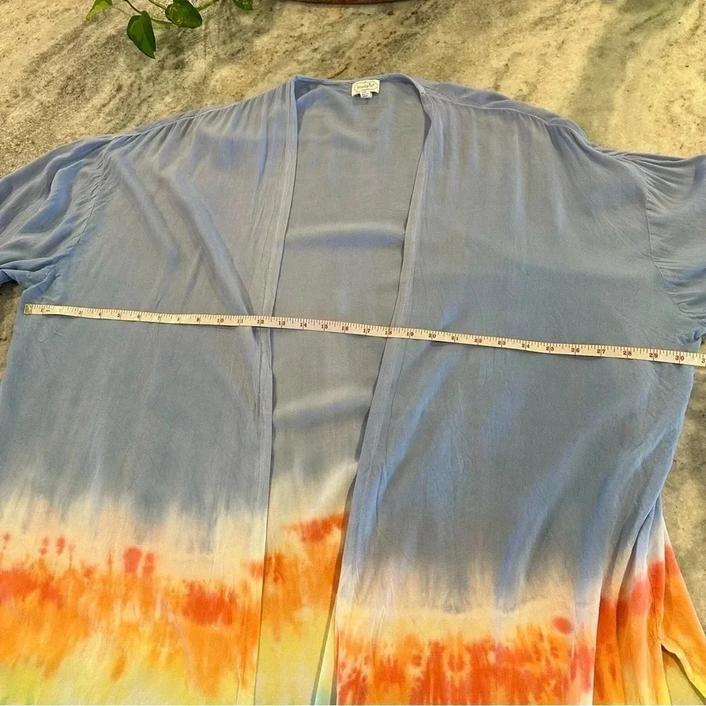 Mud Pie Women’s Tuscany Rainbow Tie-dye Lightweight Kimono Size O/S